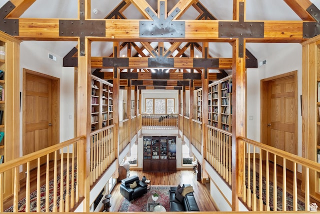 1375 E 260 N, Logan, UT 84321 - wine cellar with hardwood / wood-style floors and lofted ceiling with beams