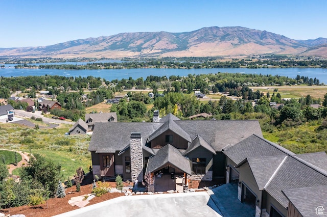 6736 E Via Cortina, Huntsville, UT 84317 - aerial view with a water and mountain view