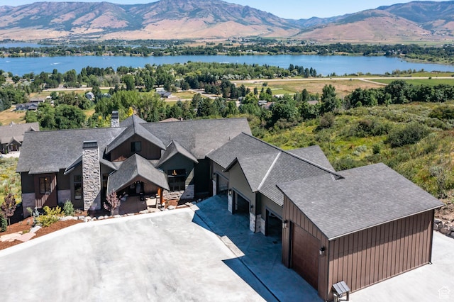 6736 E Via Cortina, Huntsville, UT 84317 - drone / aerial view with a water and mountain view