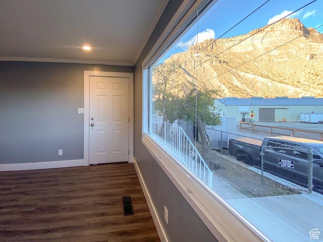 balcony with a mountain view