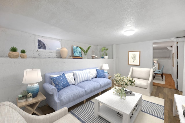 845 Binford St, Ogden, UT 84401 - living room featuring wood-type flooring and a textured ceiling