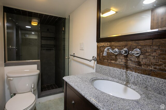 121 T St, Salt Lake City, UT 84103 - bathroom featuring toilet, vanity, and a stall shower