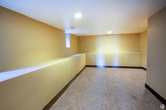 121 T St, Salt Lake City, UT 84103 - spare room featuring recessed lighting, carpet, visible vents, and baseboards