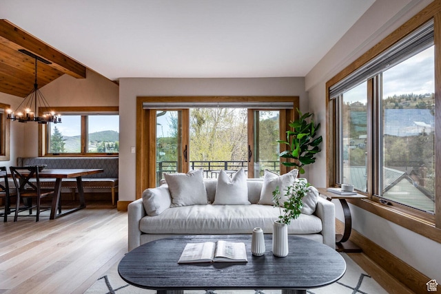 45 King Rd, Park City, UT 84060 - living area with plenty of natural light, light wood-style floors, and an inviting chandelier