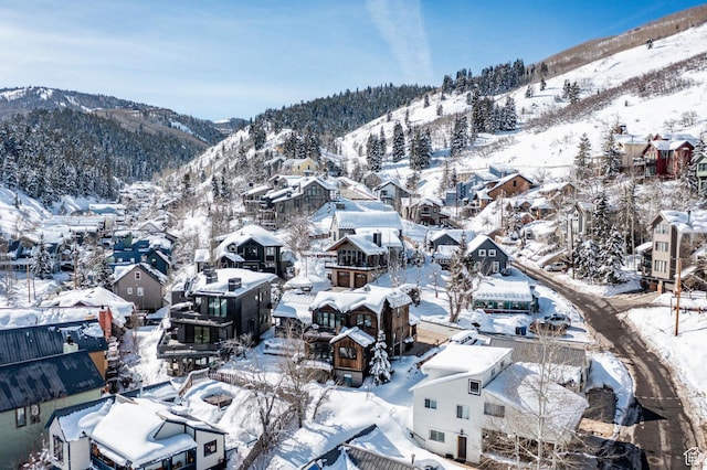 45 King Rd, Park City, UT 84060 - snowy aerial view featuring a residential view and a mountain view
