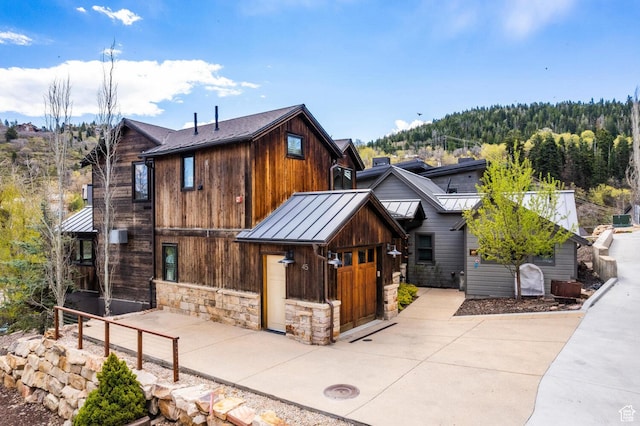 45 King Rd, Park City, UT 84060 - chalet / cabin with stone siding, metal roof, and a standing seam roof
