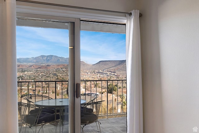 balcony with a mountain view