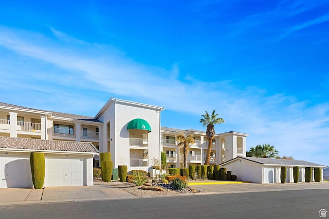 view of property featuring a garage