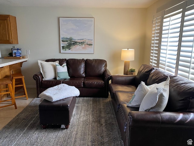 view of tiled living room