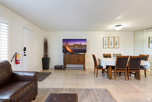 view of tiled dining area