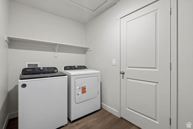 3474 S 3100 W Unit 146, West Haven, UT 84401 - laundry room with laundry area, dark wood-style flooring, independent washer and dryer, and baseboards