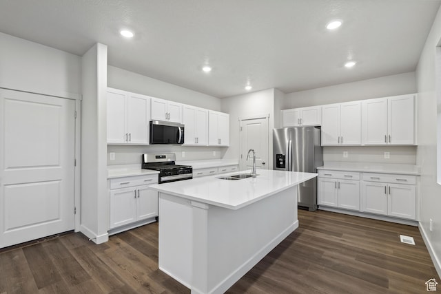 3474 S 3100 W Unit 146, West Haven, UT 84401 - kitchen featuring a sink, dark wood-style flooring, white cabinetry, and stainless steel appliances