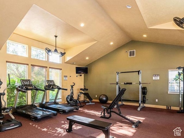 1026 N Shepard Creek Pkwy Unit 4, Farmington, UT 84025 - gym featuring high vaulted ceiling