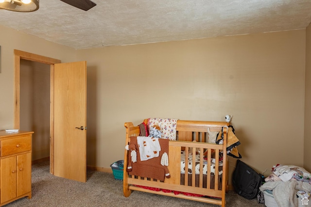 332 S Allens Ranch Rd, Fairfield, UT 84013 - carpeted bedroom with a textured ceiling and a ceiling fan