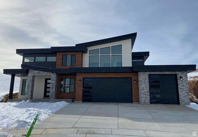 modern home with a garage