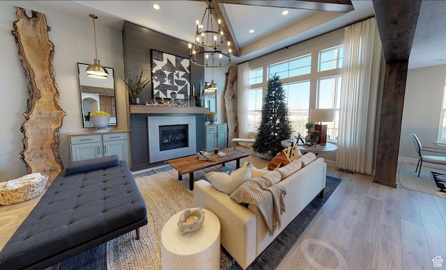 1165 N 360 E Unit 75, Salem, UT 84653 - living room with a notable chandelier and light wood-type flooring