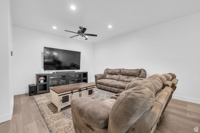13963 S Wide Ridge Way Unit 1121, Herriman, UT 84096 - living room featuring ceiling fan and light wood-type flooring