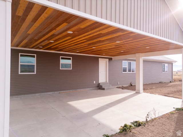 view of patio featuring a carport