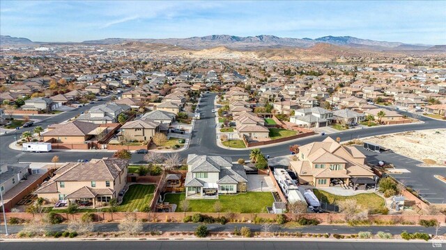 3459 S 2960 E, St George, UT 84790 - drone / aerial view with a mountain view and a residential view