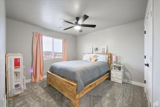 3459 S 2960 E, St George, UT 84790 - bedroom featuring visible vents, carpet flooring, baseboards, and ceiling fan