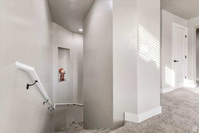 3459 S 2960 E, St George, UT 84790 - hall featuring baseboards, carpet floors, and an upstairs landing