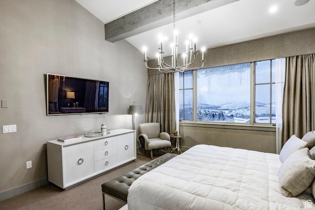 41 E Silver Star Ct Unit C-19, Park City, UT 84060 - bedroom with a chandelier, beamed ceiling, carpet flooring, and baseboards