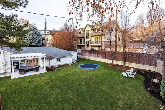 2760 E Spring Creek Rd, Holladay, UT 84117 - view of yard featuring a patio area, a pergola, and a trampoline