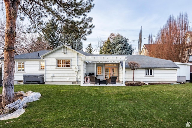 2760 E Spring Creek Rd, Holladay, UT 84117 - rear view of property featuring a patio area, a hot tub, a yard, and a pergola