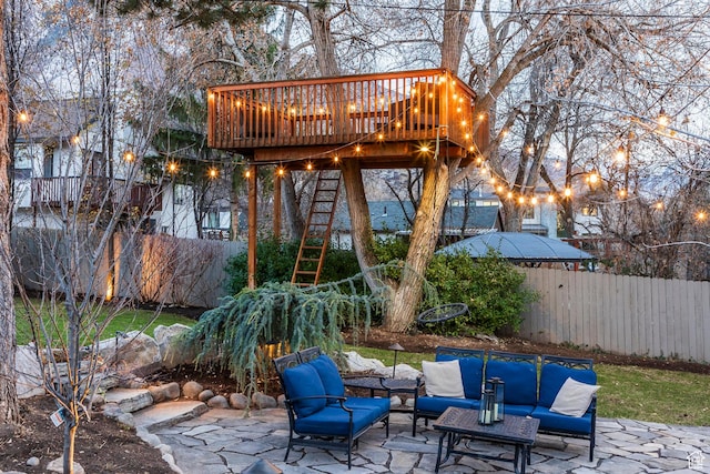 2760 E Spring Creek Rd, Holladay, UT 84117 - view of patio / terrace with outdoor lounge area and a deck