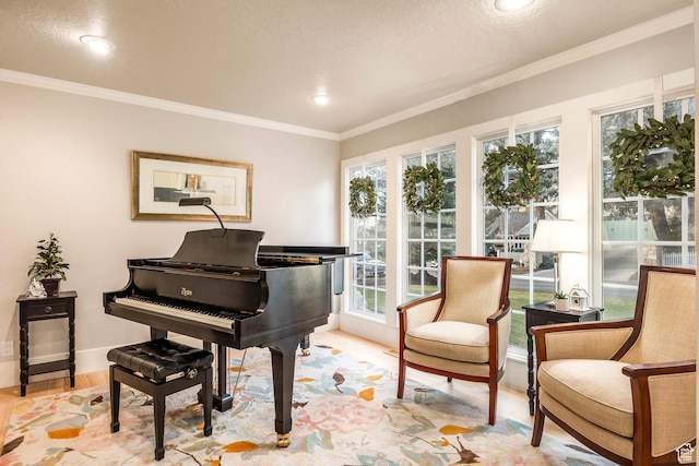 2760 E Spring Creek Rd, Holladay, UT 84117 - living area featuring a healthy amount of sunlight, ornamental molding, and light wood-type flooring