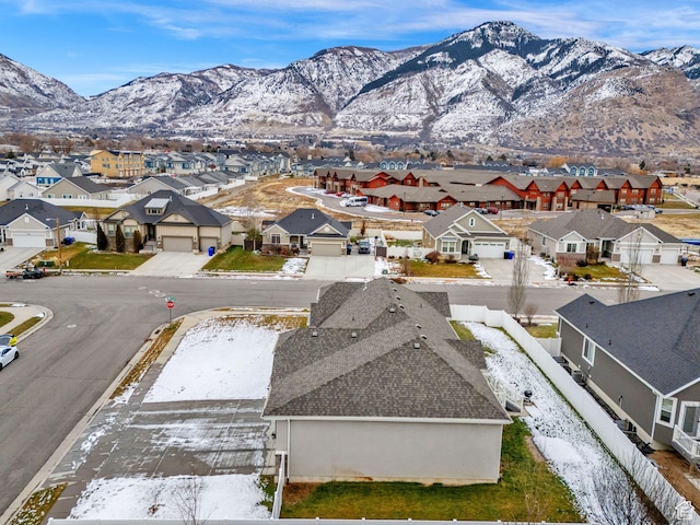 143 E 1825 N, North Ogden, UT 84414 - snowy aerial view featuring a mountain view and a residential view