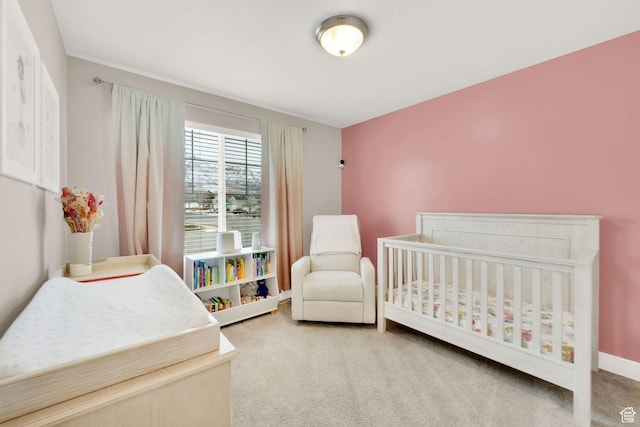 143 E 1825 N, North Ogden, UT 84414 - carpeted bedroom featuring a crib and baseboards