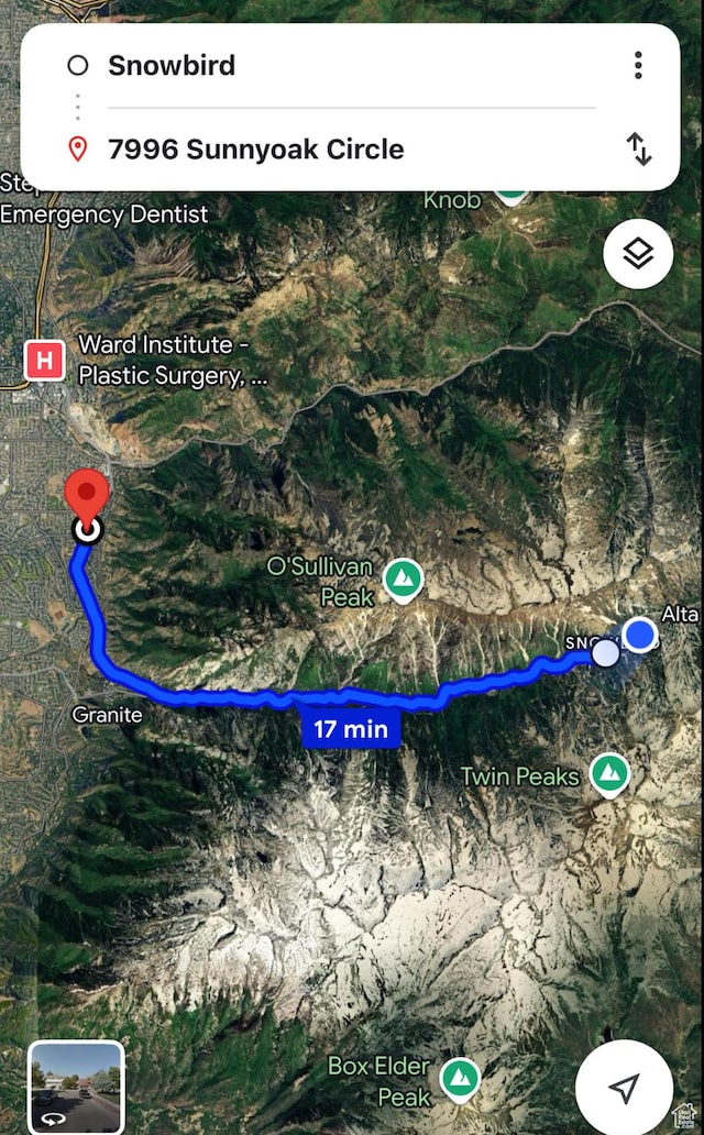 7996 S Sunnyoak Cir E, Cottonwood Heights, UT 84121 - map location
