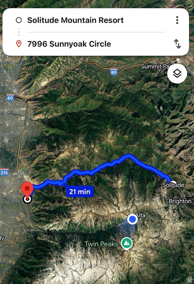 7996 S Sunnyoak Cir E, Cottonwood Heights, UT 84121 - map location