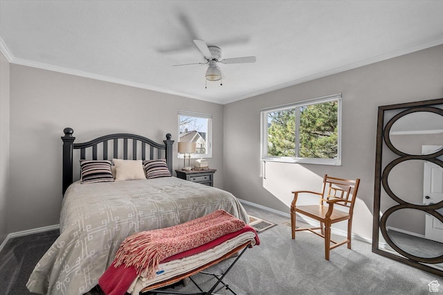 7996 S Sunnyoak Cir E, Cottonwood Heights, UT 84121 - carpeted bedroom with ceiling fan and crown molding