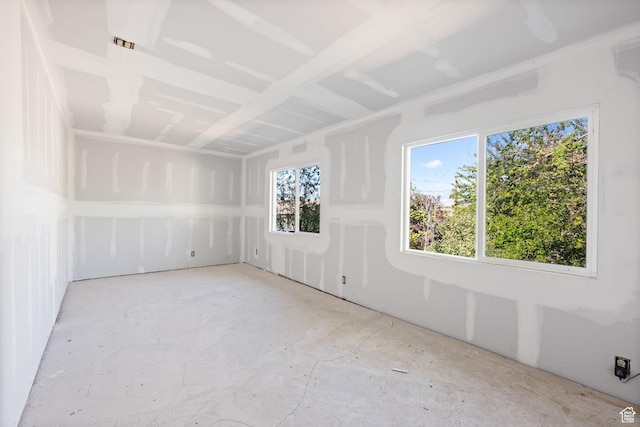 view of spare room