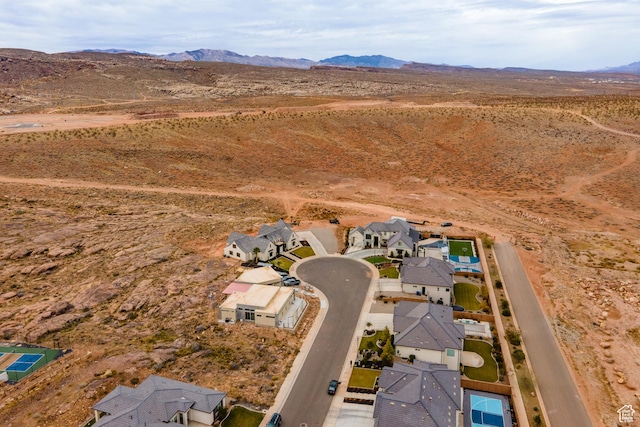 1539 W 2130th Cir S, St George, UT 84770 - aerial overview of property's location with mountains, nearby suburban area, and rural landscape