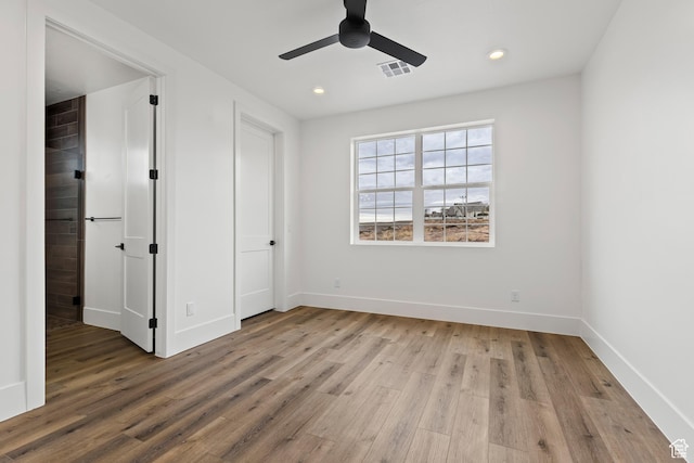 1539 W 2130th Cir S, St George, UT 84770 - unfurnished bedroom with light hardwood / wood-style floors and ceiling fan