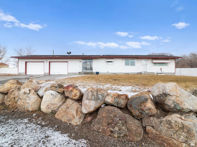 5304 W 20400 N, Plymouth, UT 84330 - snow covered rear of property with a garage