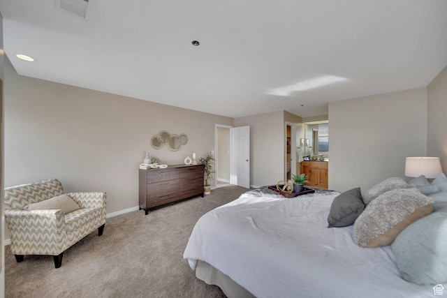 44 W 300 S Unit 2306S, Salt Lake City, UT 84101 - bedroom with light carpet and ensuite bath