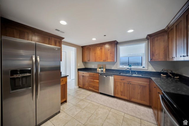 44 W 300 S Unit 2306S, Salt Lake City, UT 84101 - kitchen featuring sink, stainless steel appliances, and dark stone counters
