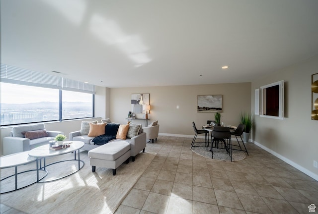 44 W 300 S Unit 2306S, Salt Lake City, UT 84101 - tiled living room with a mountain view
