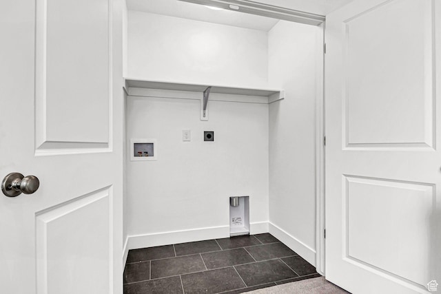 1056 E 1930 S Unit 420, Heber City, UT 84032 - laundry area with hookup for an electric dryer, washer hookup, and dark tile patterned flooring