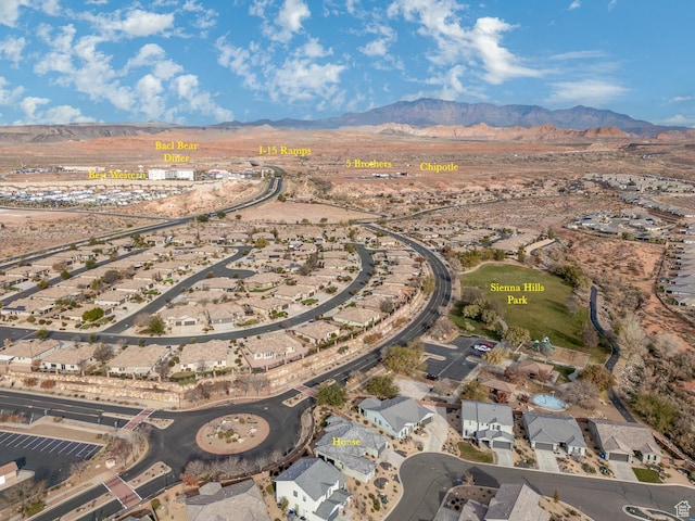 443 N Puerta Dr, Washington, UT 84780 - bird's eye view featuring a mountain view