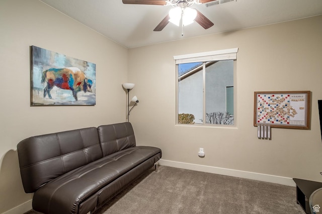 443 N Puerta Dr, Washington, UT 84780 - sitting room featuring ceiling fan and carpet floors