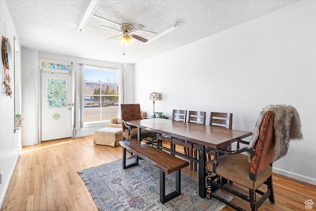 38 S State St W, Fairview, UT 84629 - dining space with ceiling fan, a textured ceiling, and light hardwood / wood-style flooring