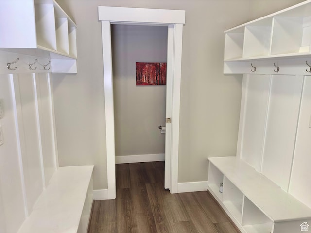 6057 W Herriman View Way S, Herriman, UT 84096 - mudroom featuring baseboards and dark wood finished floors