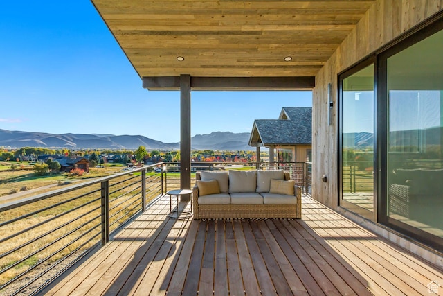 2072 E Copper Belt Dr, Heber City, UT 84032 - deck featuring a mountain view and an outdoor hangout area