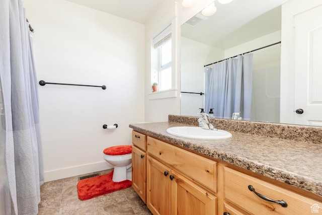 2814 S 1150 W, Nibley, UT 84321 - full bathroom with vanity, curtained shower, toilet, visible vents, and baseboards