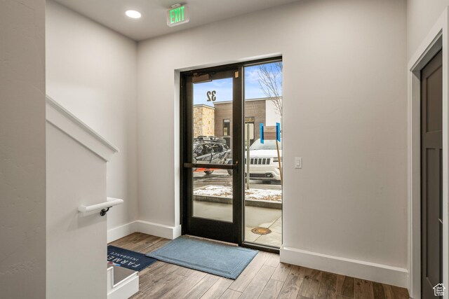 4554 Forestdale Dr N # 32, Park City, UT 84098 - doorway with hardwood / wood-style floors